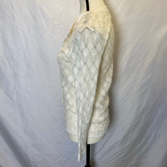 Vintage Jason Maxwell Women's Open Knit Textured Cardigan Size XS Coquette - Picture 5 of 10